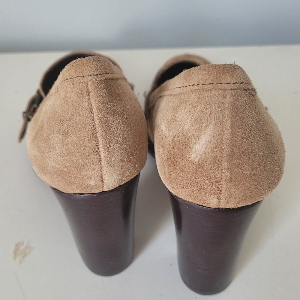 Enzo Angiolini Vintage Taupe Suede Heeled/Pumps Classic Preppy Size 7.5 - Picture 6 of 7